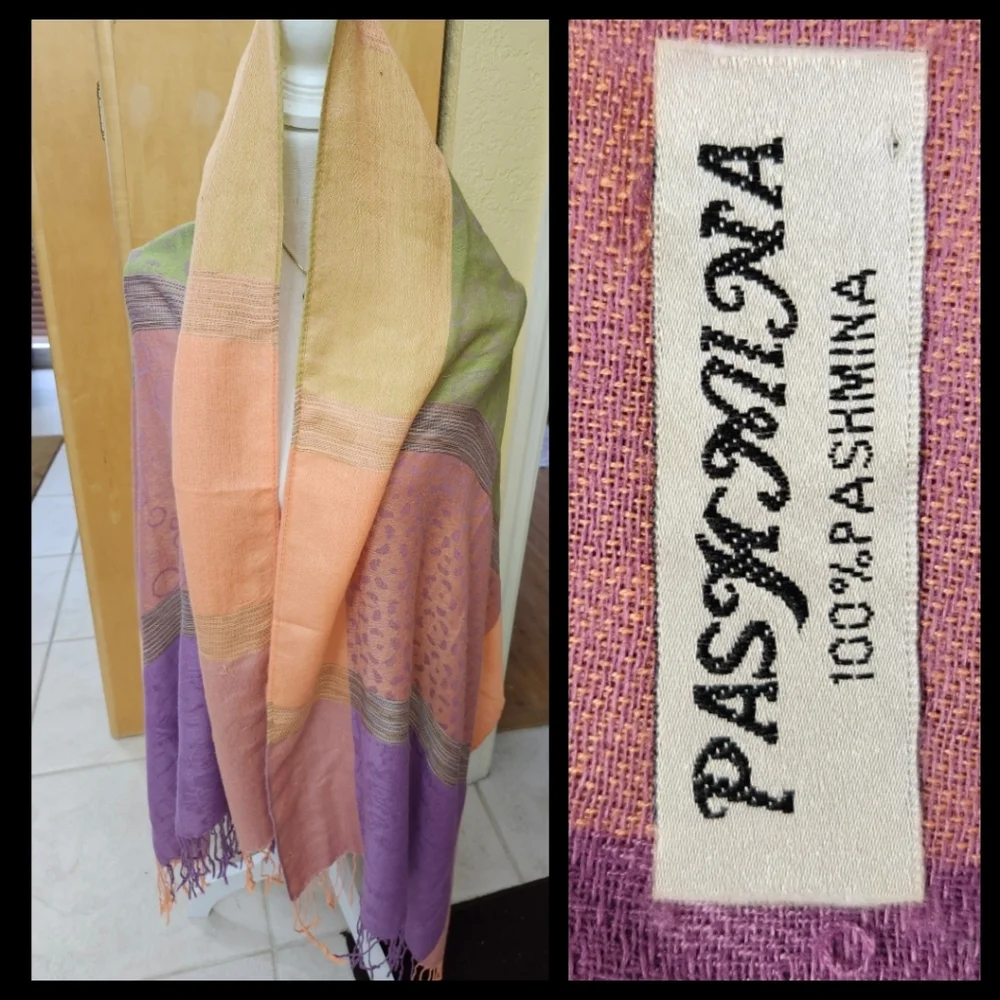 Light Weight Pashmina Shawls Wraps Pastel Multi-Colored Scarf